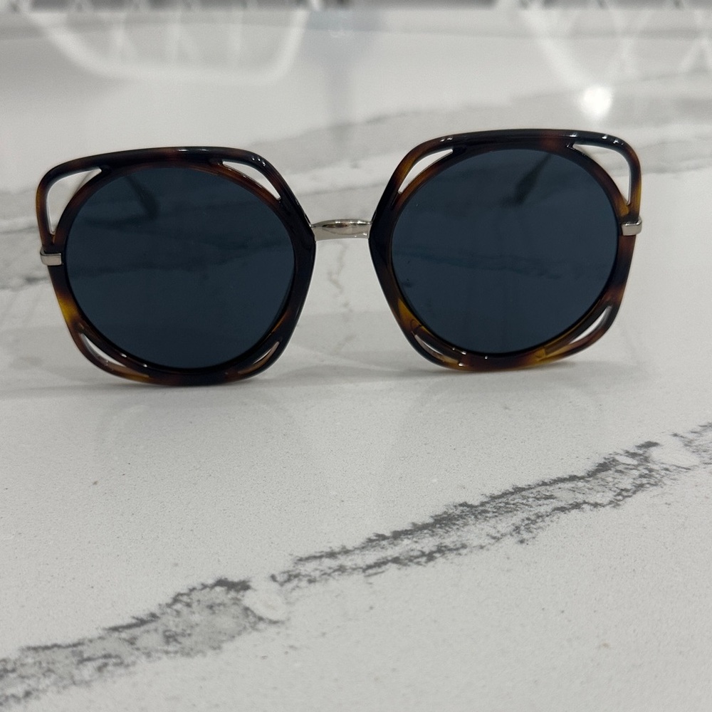 Dior 56MM Direction Round Sunglasses Tortoise Frame Sunglasses with Gradient